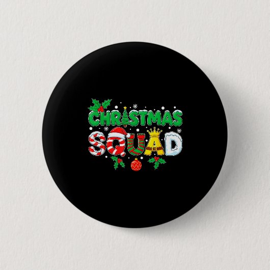 Badge Rond 5 Cm Christmas Squad Santa Dabbing Elf Family Matching (Devant)