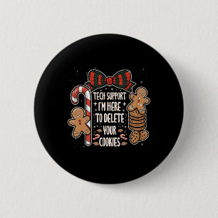 Badge Rond 5 Cm Christmas Tech Prend En Charge Ici Pour Supprimer