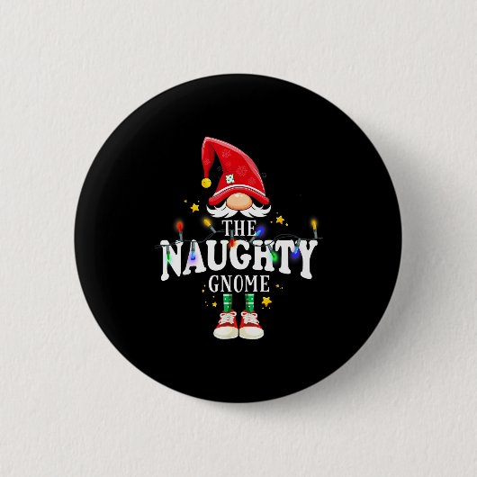 Badge Rond 5 Cm Christmas The Naughty Gnome X-mas Matching Pjs (Devant)