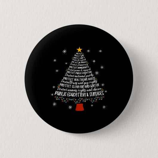 Badge Rond 5 Cm Christmas Tree Protect Human Rights Protect Libert (Devant)