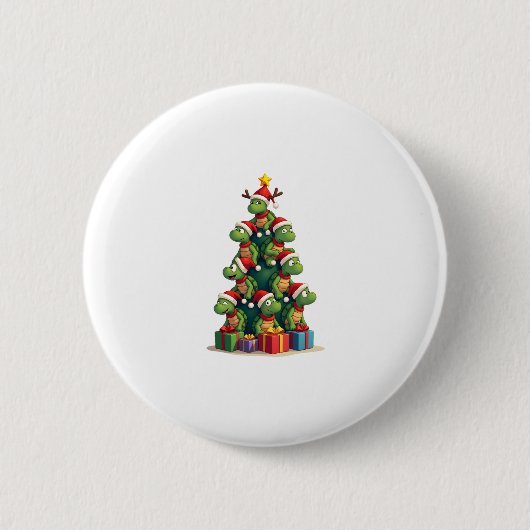 Badge Rond 5 Cm Christmas Tree Sea Turtle Turtles Tortoise T-Shirt (Devant)
