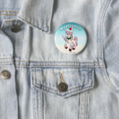 Badge Rond 5 Cm Christmas Unicorn Cartoon (En situation)