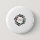 Badge Rond 5 Cm Christmas Wreath CROIRE Typographie (Devant)