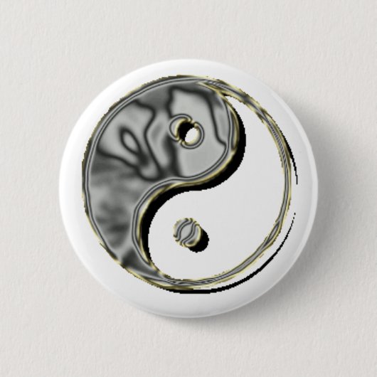 Badge Rond 5 Cm Chrome de Yin Yang (Devant)