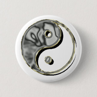 Badge Rond 5 Cm Chrome de Yin Yang
