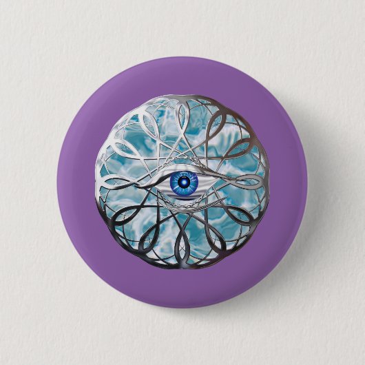 Badge Rond 5 Cm Chrome Mystical Eye Design (Devant)