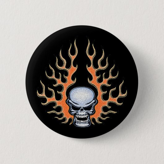 Badge Rond 5 Cm Chromeboy - flammes (Devant)