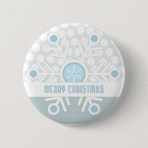 Badge Rond 5 Cm Chronologie de Blue Snowflakes