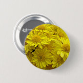 Badge Rond 5 Cm Chrysanthèmes jaune soleil (Devant & derrière)