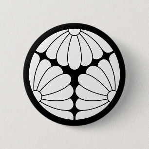 Badge Rond 5 Cm Chrysanthèmes trissectés