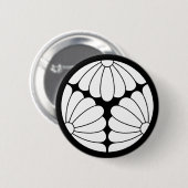 Badge Rond 5 Cm Chrysanthèmes trissectés (Devant & derrière)