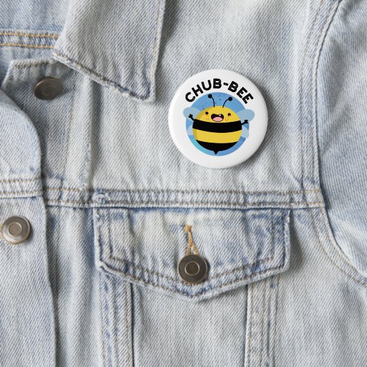 Badge Rond 5 Cm Chub-bee Funny Chubby Bee Pun (En situation)