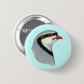 Badge Rond 5 Cm Chukar : tête de perdrix (Devant & derrière)