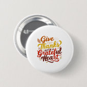 Badge Rond 5 Cm Chute de Thanksgiving (Devant & derrière)