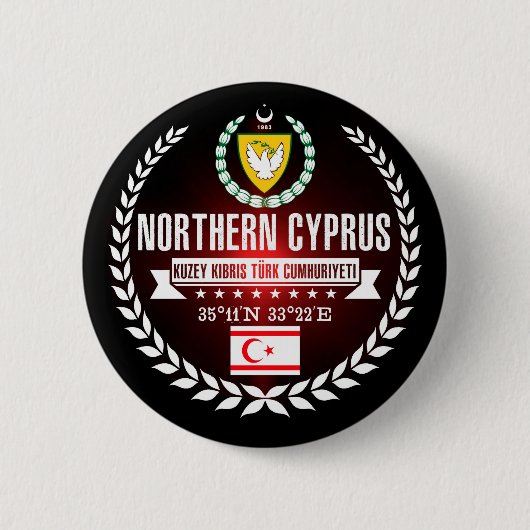 Badge Rond 5 Cm Chypre du Nord (Devant)