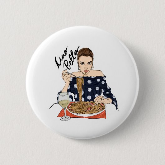 Badge Rond 5 Cm Ciao Bella (Devant)