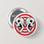 Badge Rond 5 Cm Cible à double crâne (Devant & derrière)