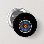 Badge Rond 5 Cm Cible de tir à l'arc - Archer Bowman Bow Bowhunt (Devant & derrière)
