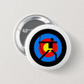 Badge Rond 5 Cm Cible et Archer de tir à l'arc (Devant & derrière)