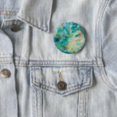 Badge Rond 5 Cm Ciel bleu | turquoise interstellaire (En situation)