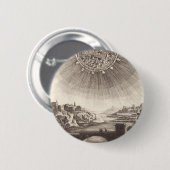 Badge Rond 5 Cm Ciel d'astronomie antique avec soleil par Allain M (Devant & derrière)