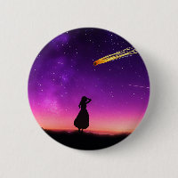 Ciel de nuit violet avec comète s'écrasant vers la