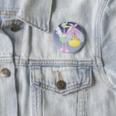 Badge Rond 5 Cm Cigogne avec le bébé (En situation)
