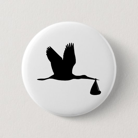 Badge Rond 5 Cm Cigogne - bébé (Devant)