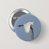 Badge Rond 5 Cm Cigogne de vol (Devant & derrière)