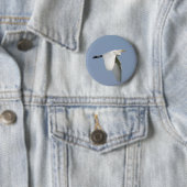 Badge Rond 5 Cm Cigogne de vol (En situation)