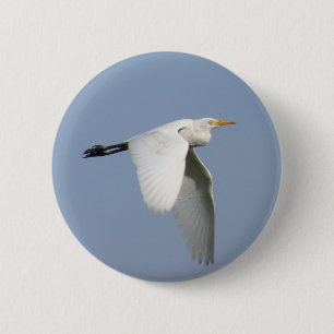 Badge Rond 5 Cm Cigogne de vol