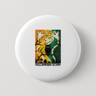 Badge Rond 5 Cm Cimetière de fantômes de hiboux noirs effrayants H