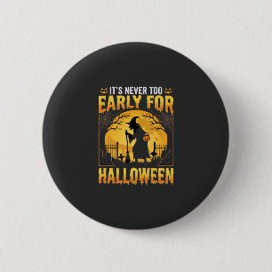 Badge Rond 5 Cm Cimetière de sorcière Halloween vintage précoce