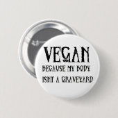 Badge Rond 5 Cm Cimetière végétalien (Devant & derrière)