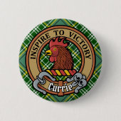 Badge Rond 5 Cm Cimier de coq Clan Currie sur Tartan (Devant)