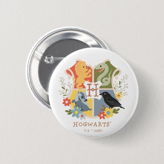 Badge Rond 5 Cm Cimier HOGWARTS™ (Devant & derrière)