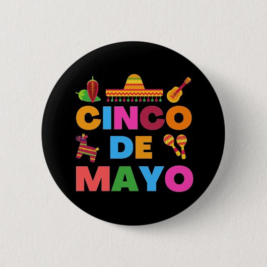 Badge Rond 5 Cm Cinco De Mayo (Devant)