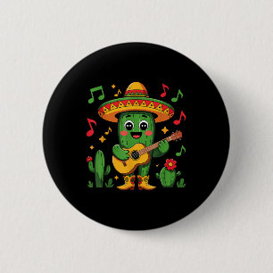 Badge Rond 5 Cm Cinco De Mayo Drôle Catus Avec Sombrero Casquette