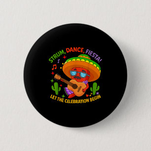 Badge Rond 5 Cm Cinco de mayo drôle piment chapeau strum