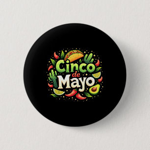 Badge Rond 5 Cm Cinco De Mayo Fête Mexicaine 5 De Mayo Squad Femme