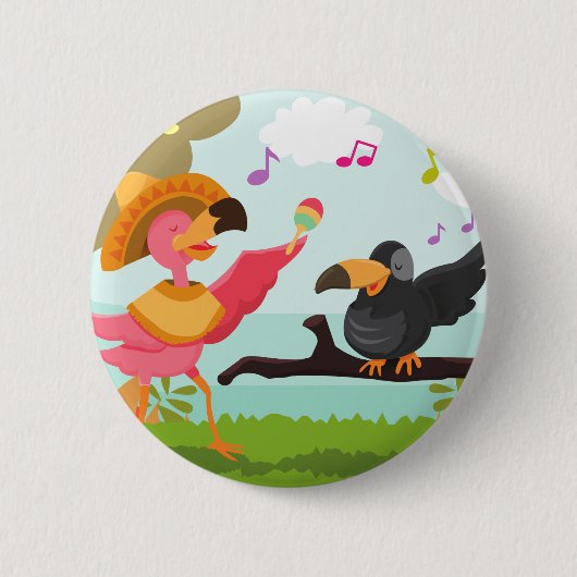Badge Rond 5 Cm cinco de mayo flamingo (Devant)