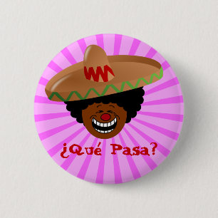 Badge Rond 5 Cm Cinco De Mayo - Que Pasa : Espagnol pour la fiesta