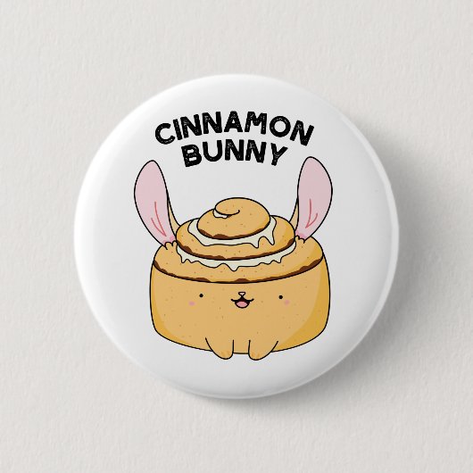 Badge Rond 5 Cm Cinnamon Bunny Funny Cinnamon Bun Pun (Devant)