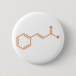 Badge Rond 5 Cm Cinnamon Cinnamaldéhyde Formule chimique moléculai