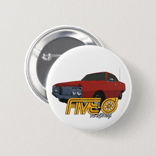 Badge Rond 5 Cm Cinq-0 Rouge (Devant & derrière)