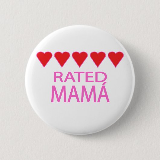 Badge Rond 5 Cm Cinq Coeurs Mamá (Devant)