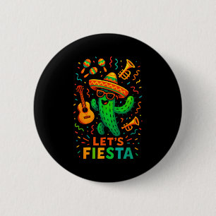 Badge Rond 5 Cm Cinq mai party de cactus mexicain drôle letsCinco