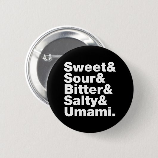 Badge Rond 5 Cm Cinq saveurs de base (Devant & derrière)