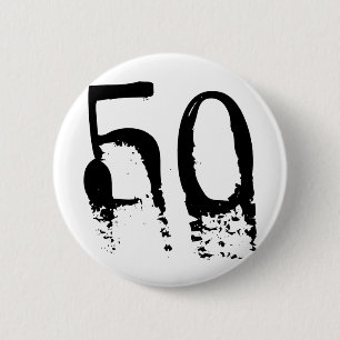 Badge Rond 5 Cm cinquantième Anniversaire