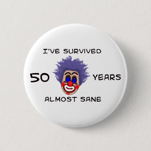 Badge Rond 5 Cm cinquantième Anniversaire